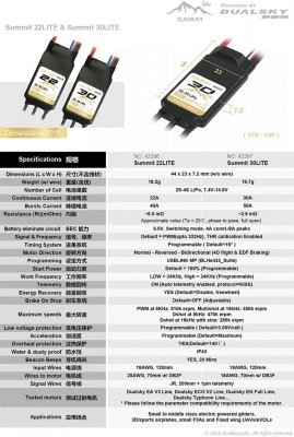 Dualsky SUMMIT 30A Lite 2-4S UBEC 6,0V 4/8A