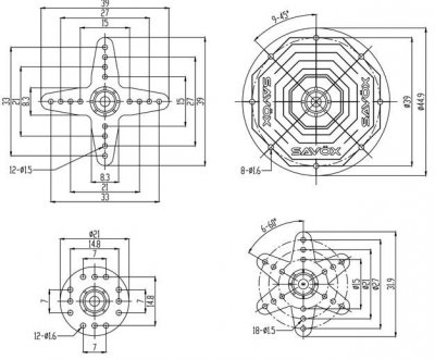 Savöx SC-0254MG, Digitalt, 6,0V, 7,5kg, 49gram
