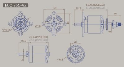 Dualsky ECO 3520C V2 KV:510 210gr (5-6S)