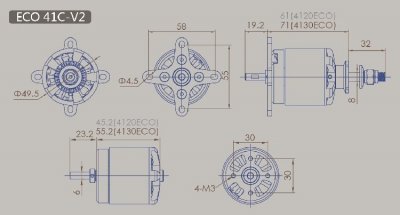 Dualsky ECO 4120C V2 KV:430 280gr (5-6S)