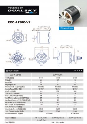 Dualsky ECO 4130C V2 KV:375 380gr (6S)