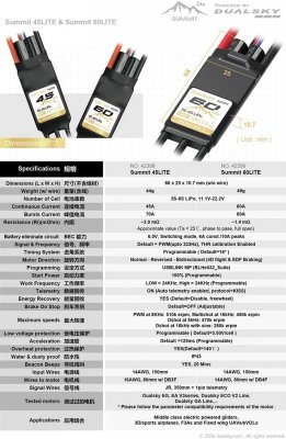 Dualsky SUMMIT 60A Lite 3-6S UBEC 6,0V 4A