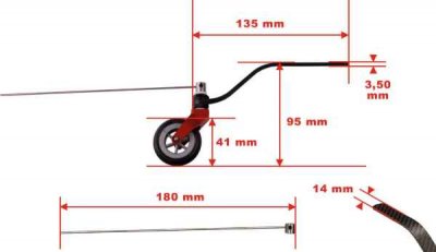 KUZA Sporrhjul Kolfiber 50-70cc