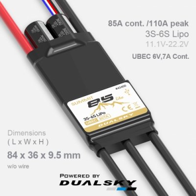 Dualsky SUMMIT 85A Lite 3-6S UBEC 6,0V 7A
