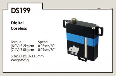 Dualsky DS199 Digitalt, 7,4V, 7kg, 25 gram