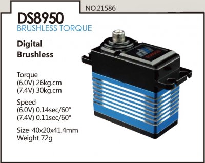 Dualsky DS8950 Borstlöst, 7,4V, 30kg, 72 gram
