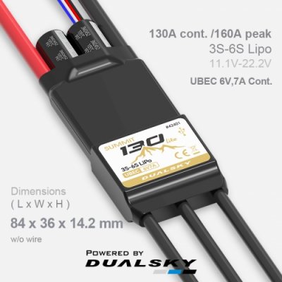 Dualsky SUMMIT 130A Lite 3-6S UBEC 6,0V 7A