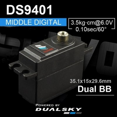 Dualsky DS9401 Digitalt Midi, 6,0V, 3,5kg, 26 gram