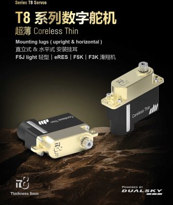 Dualsky T8 Digitalt, 8,4V, 3,0kg, 11,8 gram