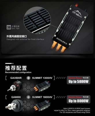 Dualsky SUMMIT 130XHV 5-14S Opto med Telemetri (Futaba/Jeti) SBus2,EXBus,SRXL2
