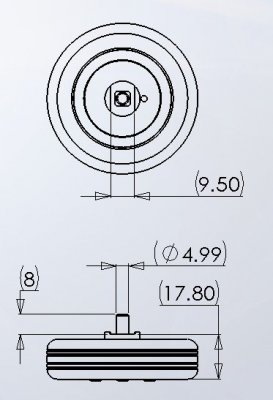 Hjulset 55mm för JET/ EDF med elbromsar