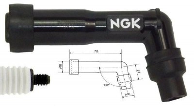 NGK XD05F Tändhatt vinkel svart 